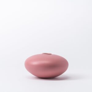Small Young Rose Pebble Disc Vase