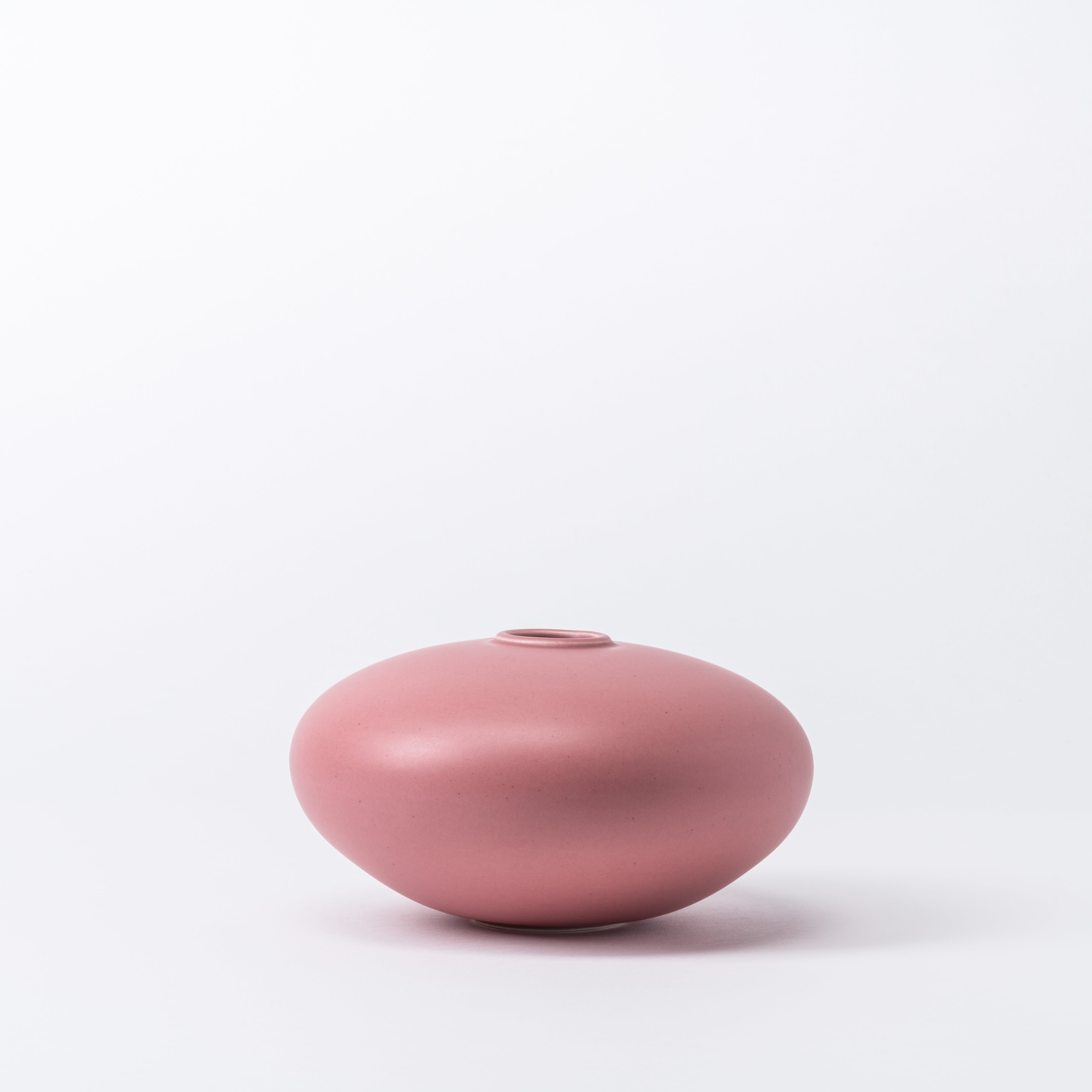 Small Young Rose Pebble Disc Vase