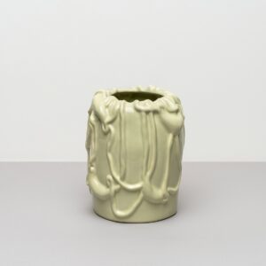 Pale Green Molten Edge Statement Vase