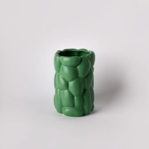 Large Sloe Green Pebble Relief Vase