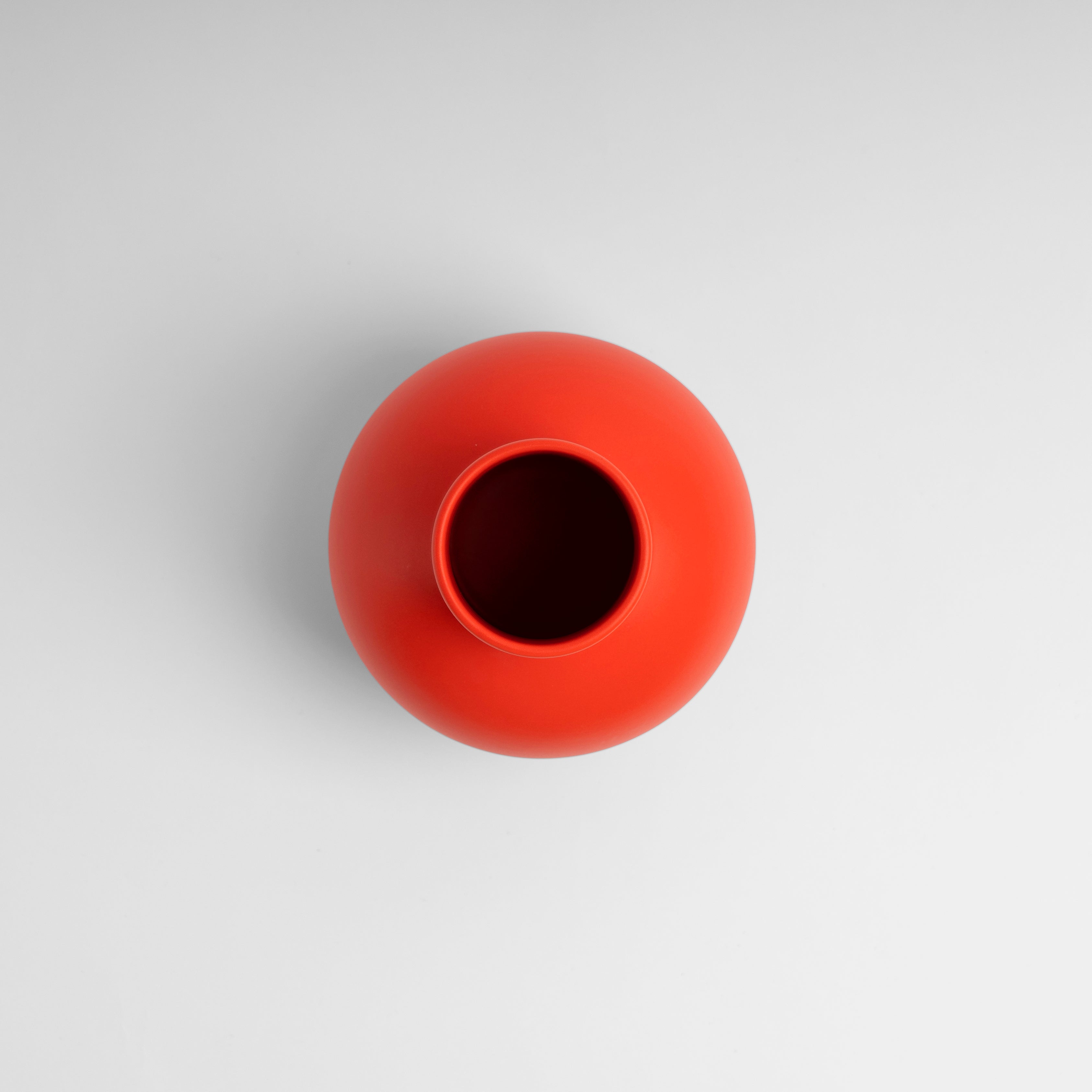 Large Strong Coral Globe Bottle Vase - Image 2