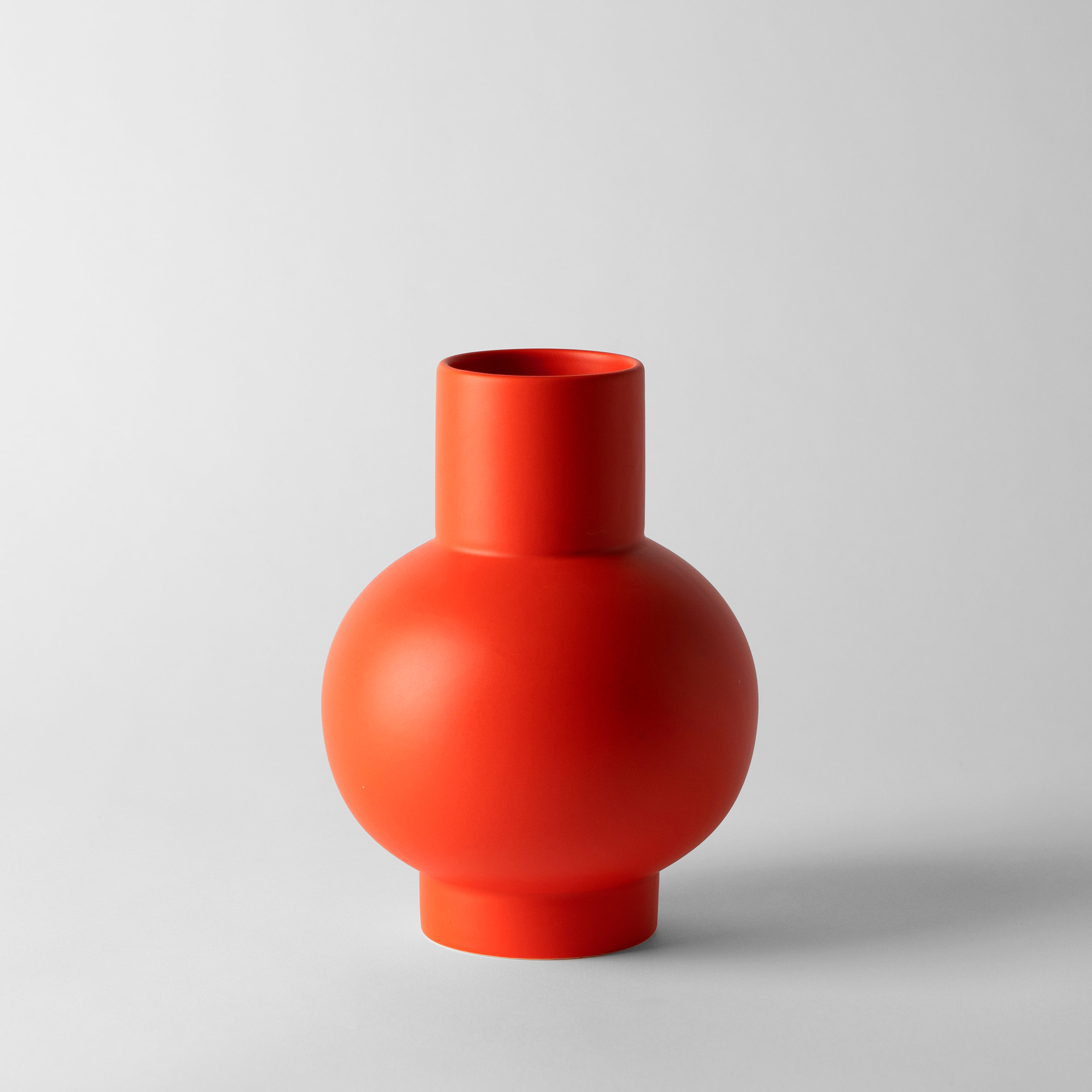 Large Strong Coral Globe Bottle Vase