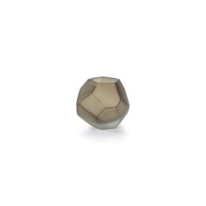 Faceted Frosted Taupe Vase