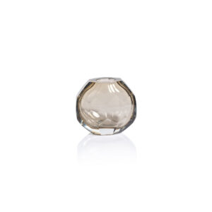 Taupe Cut Glass Vase