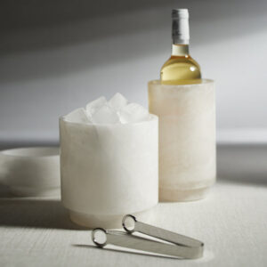 Polished Alabaster Stone Candle Holder / Vase / Wine Cooler